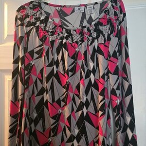 Geometric Black and Pink Women's Skirt